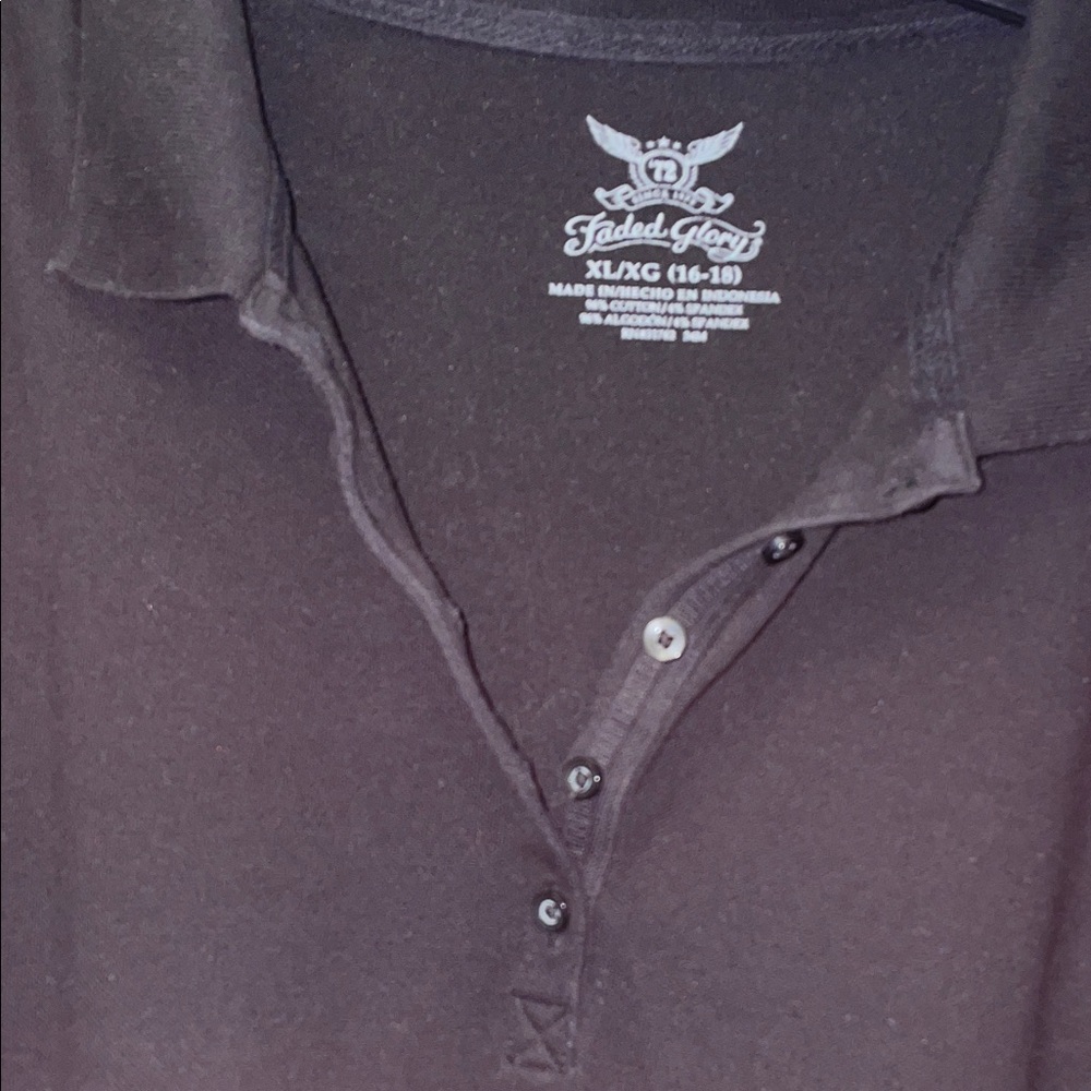 Faded Glory Black Button Down Shirt